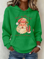 Women's Christmas FDT Waffle Print Casual Hoodie