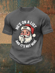 Men's Christmas FDT Waffle Print Casual T-Shirt