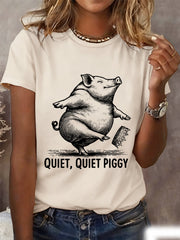 Women's Funny Quiet Piggy, This Piggy Won't Be Quiet Resist Tee