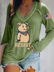Women's This Piggy Won't Be Quiet Resist Long-Sleeve T-Shirt